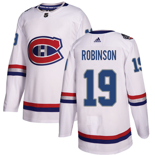 Adidas Canadiens #19 Larry Robinson White Authentic 100 Classic Stitched NHL Jersey